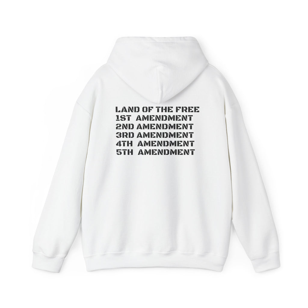 Patriotic Amendments Hoodie – 'Land of the Free' 1st-5th Amendment Sweatshirt