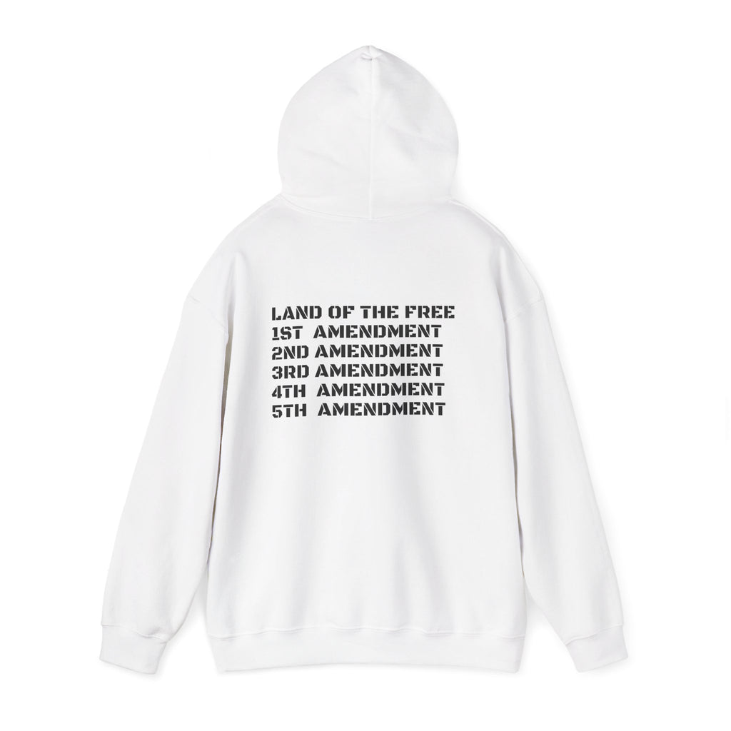 Patriotic Amendments Hoodie – 'Land of the Free' 1st-5th Amendment Sweatshirt